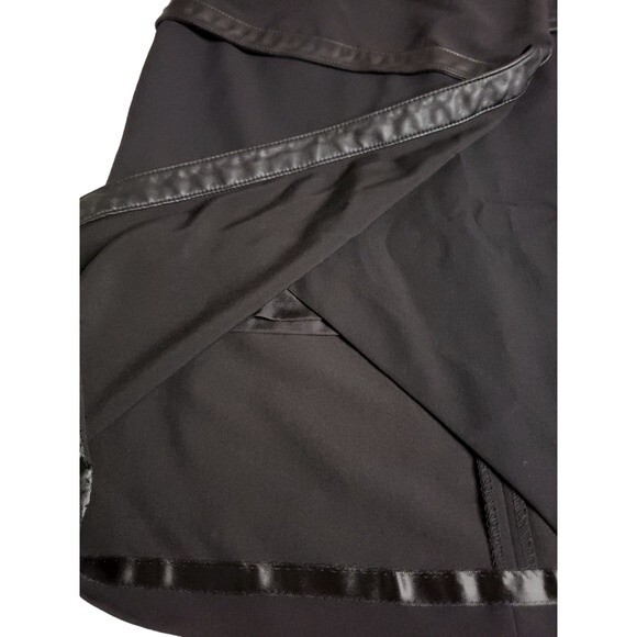Worthington Petites Black Wrap Pencil Skirt w Faux Leather Trim Small Petite SP - Picture 6 of 10